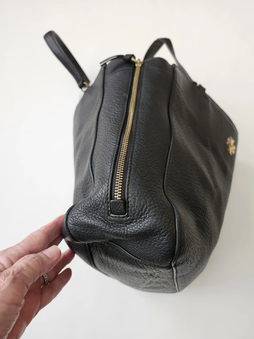 Tory Burch Black Pebbled Leather Tote